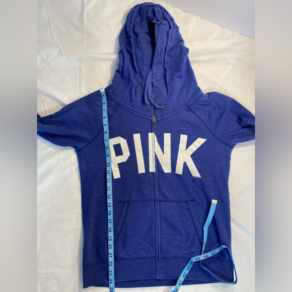 - PINK Victorias Secret blue zip up hoodie  medium - Picture 4 of 9